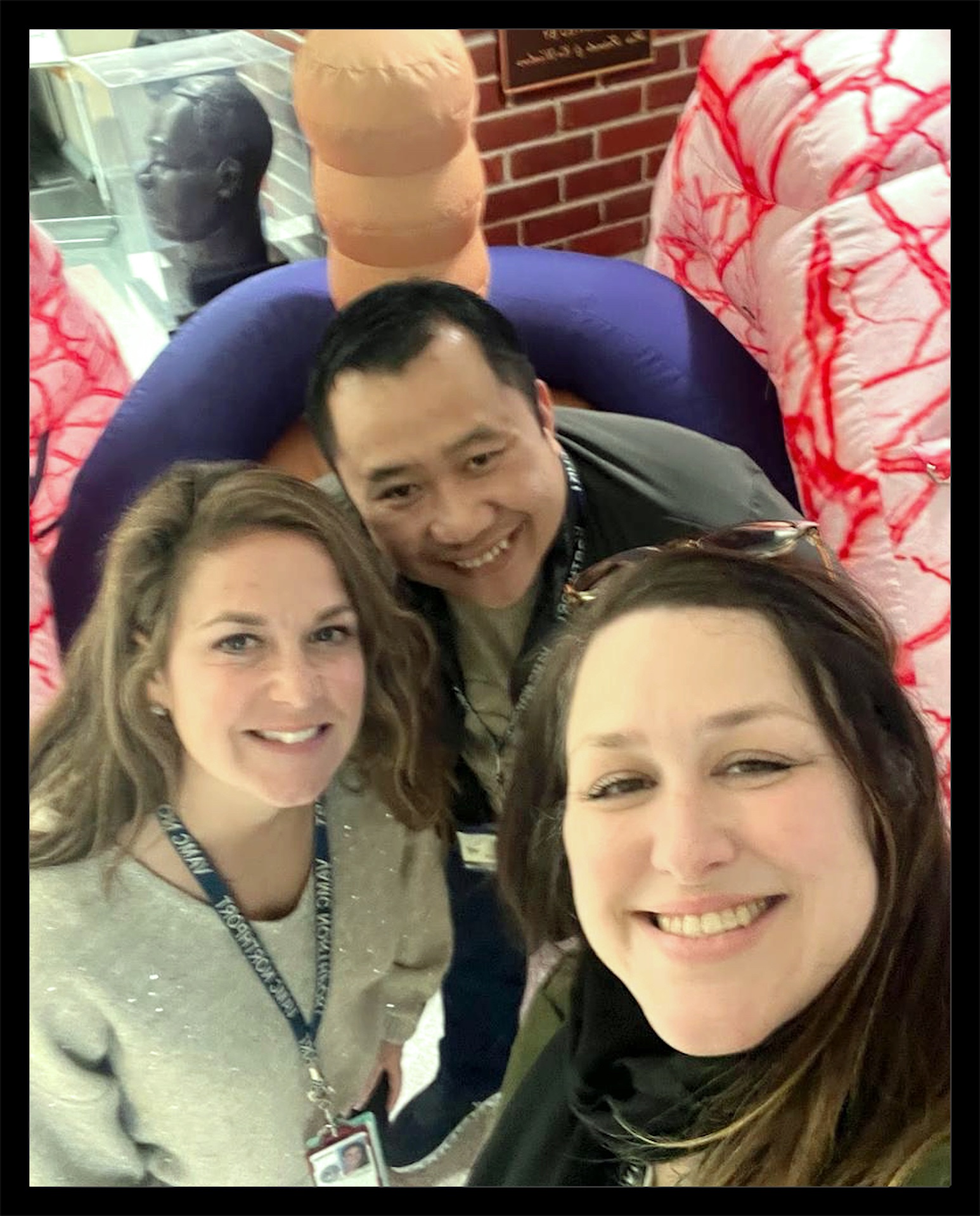 Dr. Frum-Vassallo, Dr. Viet Nguyen, & Dr. Christina Pitre at Great American Smokeout Dr. Frum-Vassallo, Dr. Nguyen, & Dr. Pitre in front of inflatable lungs at VA