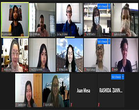 group of people on a zoom call 