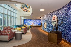 Children’s Hospital lounge-lobby with seating area