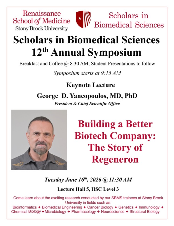 Scholars in BioMedical Sciences Symposium Flyer