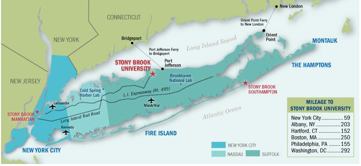 Stony Brook AWR Fellowship Map Stony Brook AWR Fellowship Map