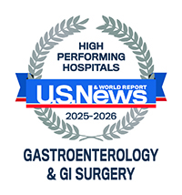 US news and world report 2026 badge gastroenterology & GI surgery