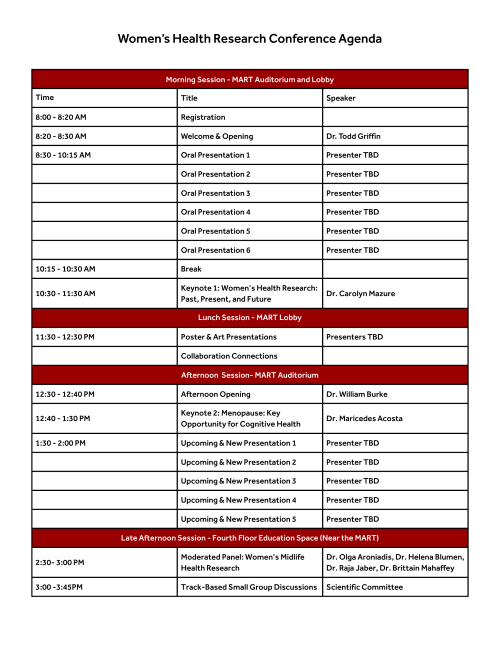 Conference Agenda - Click for pull pdf. version